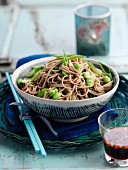 Soba noodle salad with broad beans
