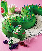 A caterpillar cake