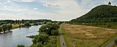 A view of the Weser and the landscape in the beautiful Ostwestfalen-Lippe region