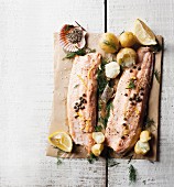 Trout fillets with lemons and capers