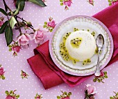 Panna cotta with passion fruit