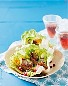 Beef salad with pomegranate seeds (Morocco)