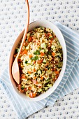 Bulgur salad with cucumbers and carrots (seen above)
