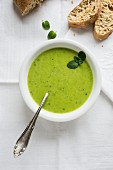 Pea soup with bread (seen above)