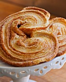 Palmiers on a cake stand