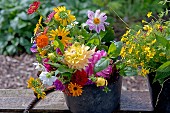 Colourful summer bouquet of garden flowers