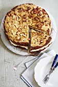 Apple cake with toffee and cream