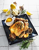 Roast chicken with garlic and lemon