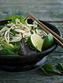 Rice noodle salad with limes (Asia)