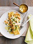 Crab omelette with miso butter