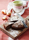 Wholemeal rye bread with malt baked in a springform tin