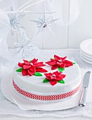 Festive Christmas cake with Christmas decoration