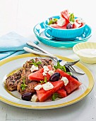 Rosemary lamb & watermelon salad