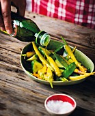 Steamed vegetables with olive oil