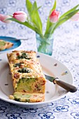 Vegetable and bacon cake
