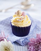 Easter cupcake with mini chocolate Easter eggs