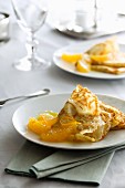 Crepes Suzette with oranges