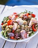Squid salad with white beans
