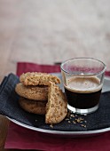 Crispy biscuits and a cup of coffee