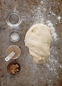 Dough with various ingredients
