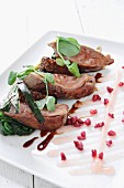 Pan-fried duck breast with polenta and spinach