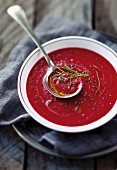 Beetroot soup with sweet potatoes