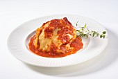 Cabbage roulade with tomato sauce