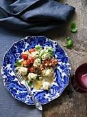 Quinoa salad with tomatoes and mozzarella