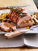 Pork roulade with pancetta and apple