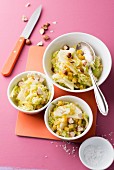 Savoy cabbage salad with sweetcorn and hazelnuts