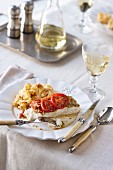 Oven-roasted fish with cauliflower gratin