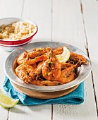 Peri-peri prawns