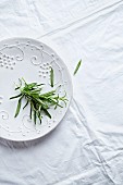Rosemary on a ceramic plate