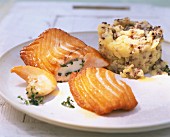 Salmon fillets with scallops