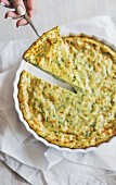 Courgette frittata with herbs, sliced