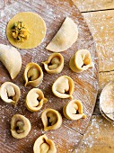 Homemade tortellini as a gift