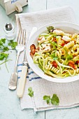 Fusilli salad with courgette spirals