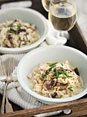 Risotto with mushrooms and pine nuts