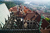 The view from St. Vitus cathedral over the town of Prague