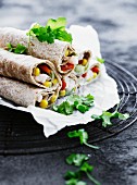 Wraps with a fish and vegetable filling