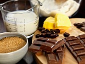 Ingredients for chocolate shortbread