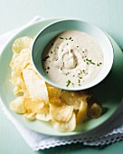 An onion and sour cream dip
