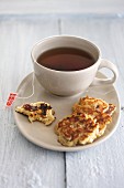 Cassava fritters and a cup of tea