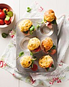Spicy muffins with ham and tomatoes