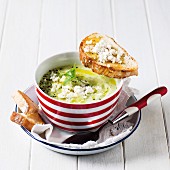 Cold avocado soup with mint