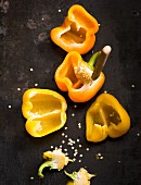 Halved yellow peppers