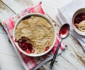 Plum crumble (seen from above)