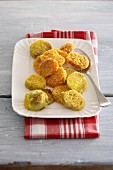 Breaded and fried green tomato slices
