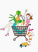 An illustration for online food shopping