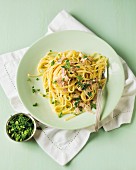 Tagliatelle with ham